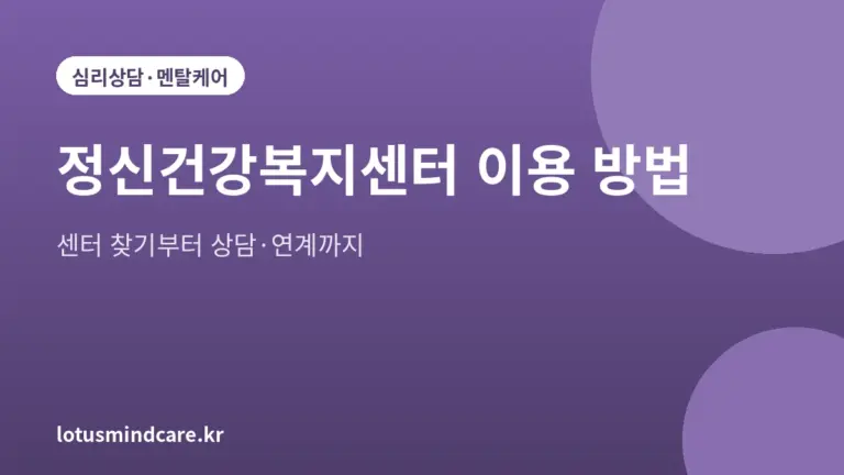 정신건강복지센터 이용 절차를 안내하는 대표 그림